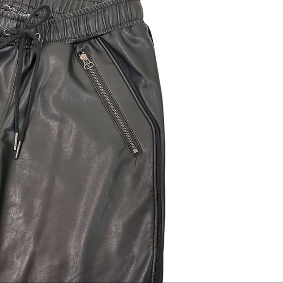 Black Leather Jogger Pants - Picture 4 of 5